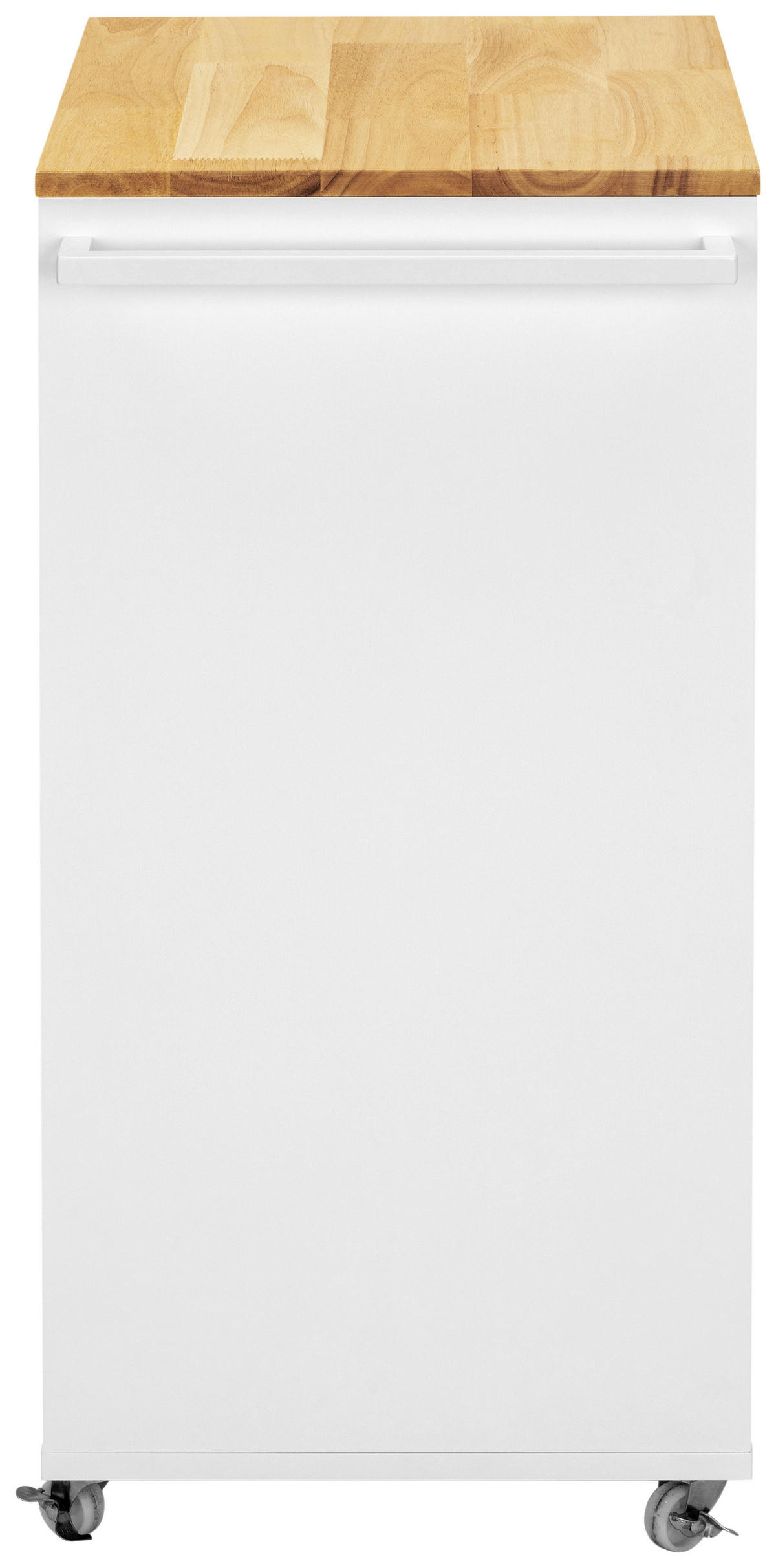 SERVIERWAGEN Kautschukholz massiv Naturfarben, Weiß  - Weiß/Naturfarben, Design, Holz/Holzwerkstoff (50/78/38cm) - MID.YOU