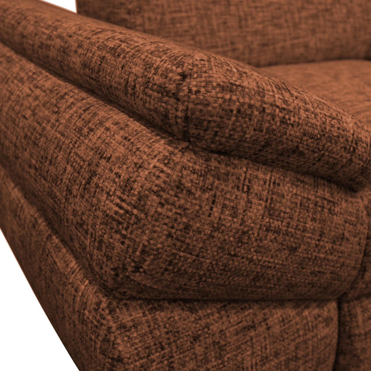 ECKSOFA in Struktur, Plüsch Rostfarben  - Rostfarben/Schwarz, Design, Textil/Metall (274/201cm) - MID.YOU