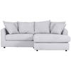 ECKSOFA Grauweiß Flachgewebe  - Grauweiß/Schwarz, Design, Kunststoff/Textil (235/175cm) - home24