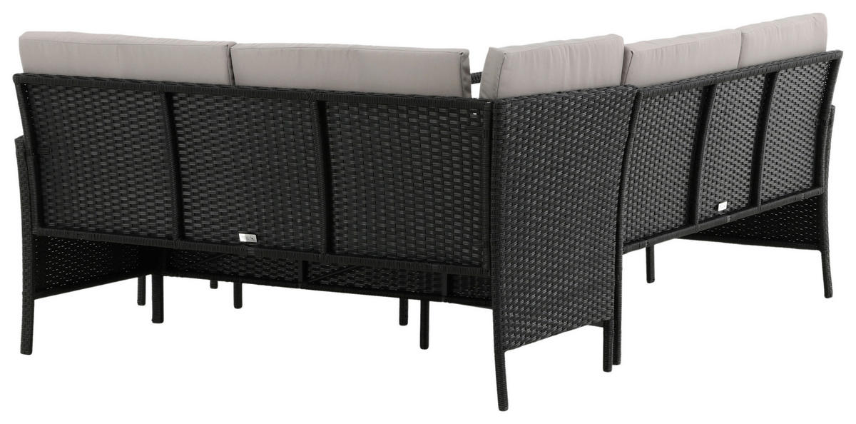 DINING-LOUNGESET  - Schwarz/Grau, KONVENTIONELL, Kunststoff - Gardenson