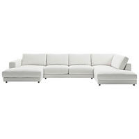WOHNLANDSCHAFT Weiß Cord  - Schwarz/Weiß, Design, Kunststoff/Textil (190/425/224cm) - Pure Home Lifestyle