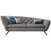 CHESTERFIELD-SOFA in Mikrofaser Grau  - Schwarz/Grau, Design, Textil/Metall (223/84/90cm) - Pure Home Lifestyle