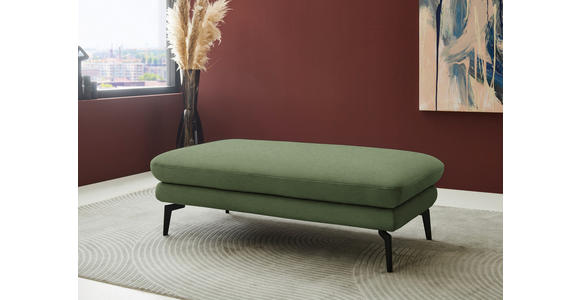 ECKSOFA  in Chenille, Flachgewebe Grün Rücken echt  180/284 cm  - Schwarz/Grün, Design, Textil/Metall (180/284cm) - Dieter Knoll