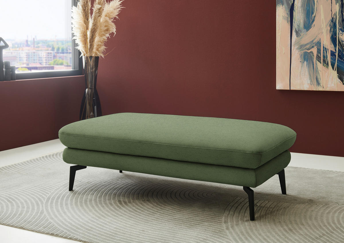 ECKSOFA Chenille, Flachgewebe Grün  - Schwarz/Grün, Design, Textil/Metall (180/284cm) - Dieter Knoll