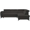 ECKSOFA in Mikrofaser Dunkelgrau  - Dunkelgrau/Schwarz, Design, Textil/Metall (260/203cm) - Stylife