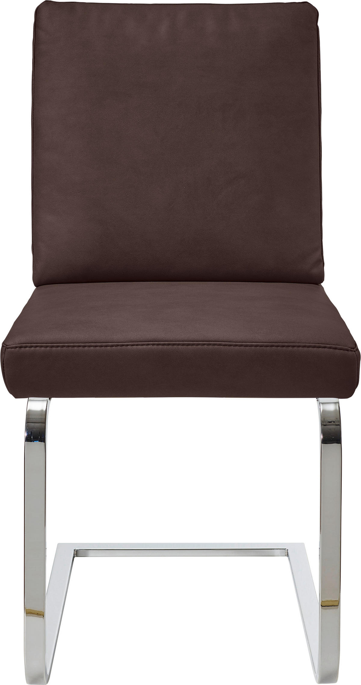 SCHWINGSTUHL  in Stahl Mikrofaser  - Chromfarben/Dunkelbraun, Design, Textil/Metall (46/92/60cm) - Dieter Knoll