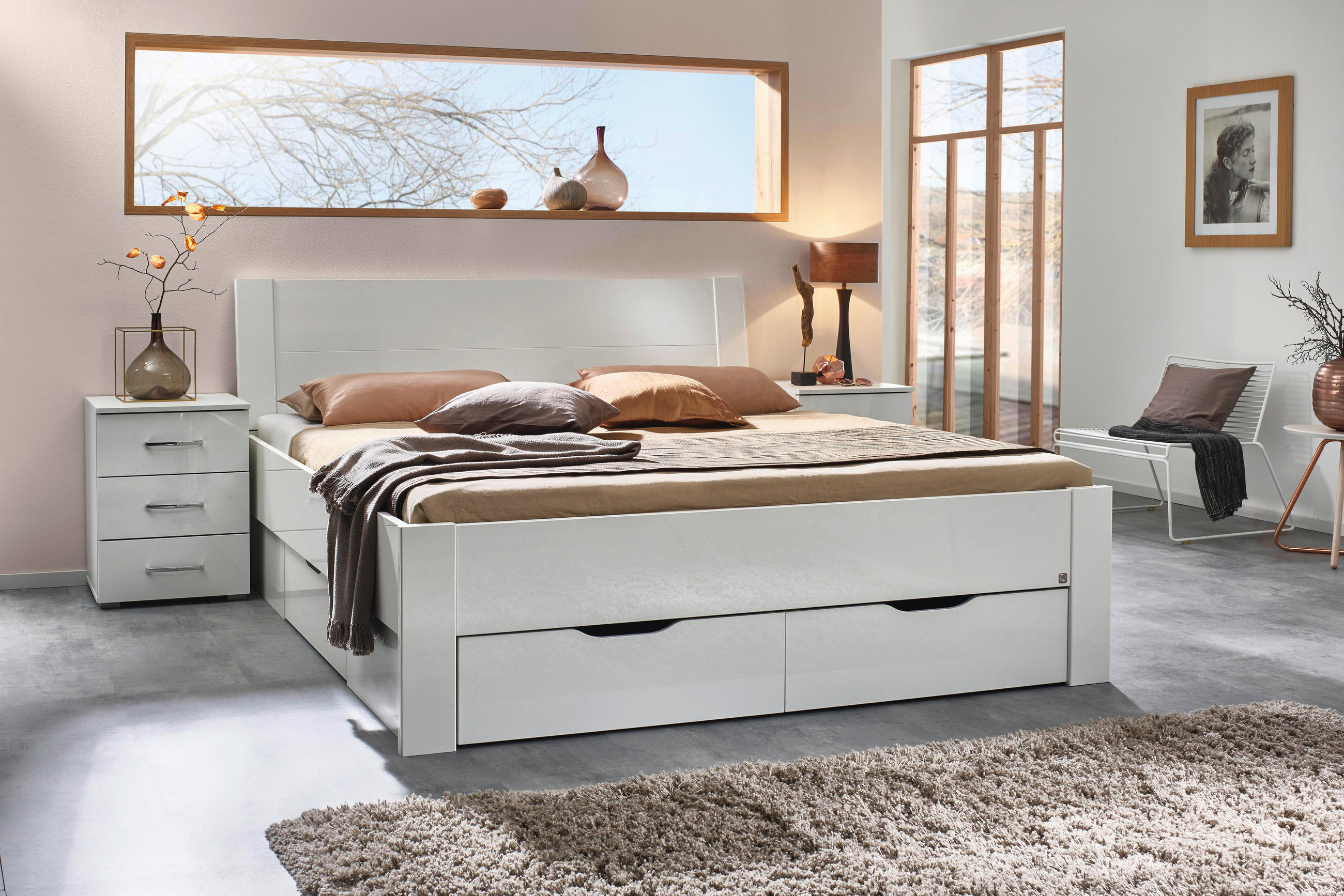 STAURAUMBETT 120/200 cm  in Weiß  - Weiß, Design, Holzwerkstoff (120/200cm) - Xora
