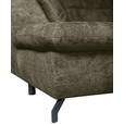 WOHNLANDSCHAFT Olivgrün Struktur - Schwarz/Olivgrün, KONVENTIONELL, Textil/Metall (253/357/188cm) - Carryhome