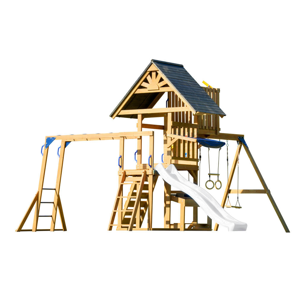 Spielturm mit Rutsche Weiss