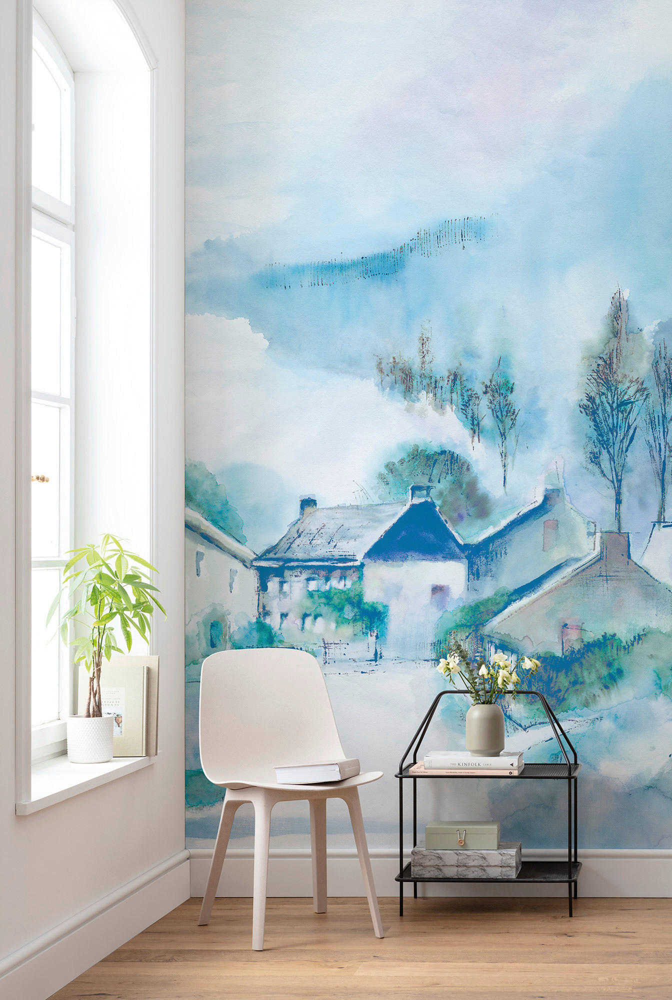 VLIESTAPETE - Blau/Weiß, Basics (200/250cm) - Komar