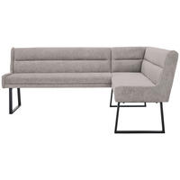 ECKBANK 217/159 cm Webstoff Schwarz, Hellgrau   - Hellgrau/Schwarz, Design, Textil/Metall (217/159cm) - Novel