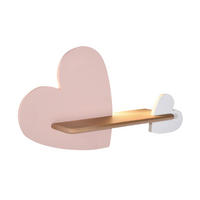 VÄGGLAMPA FÖR BARN Heart 43/12/26 cm   - vit/pink, Basics, metall/trämaterial (43/12/26cm)