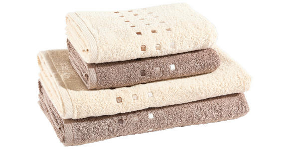 FROTTIERSET QUATTRO Taupe, Beige 4-teilig - Taupe/Beige, Textil (50/100cm) - Esposa