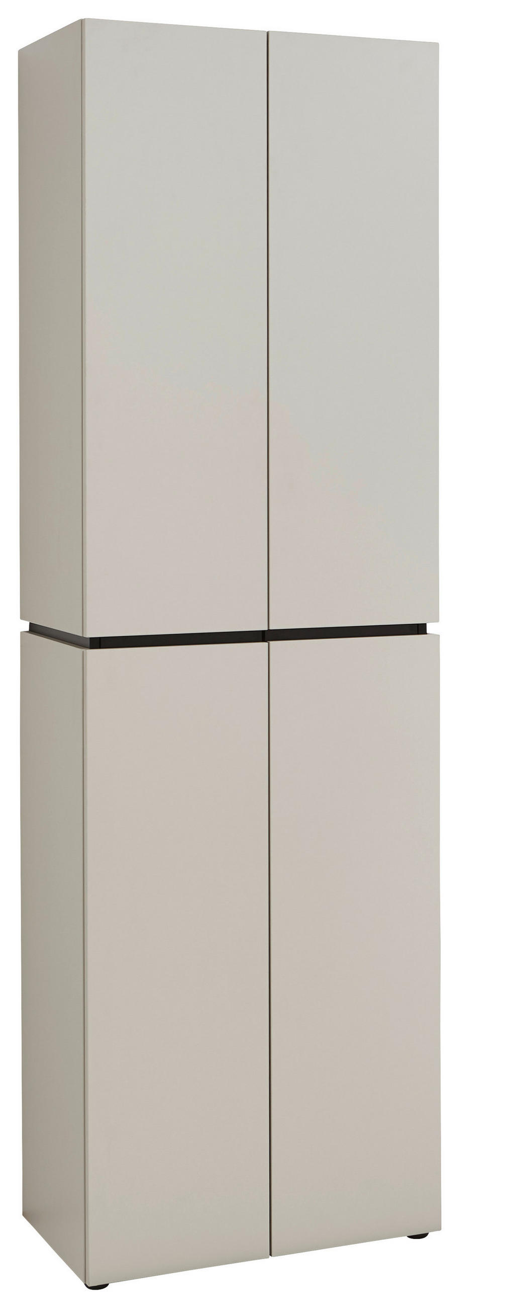 GARDEROBENSCHRANK in 60/199/37 cm - Kaschmir/Schwarz, Design, Holzwerkstoff/Kunststoff (60/199/37cm) - Voleo