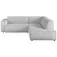 ECKSOFA in Cord Grau  - Schwarz/Grau, KONVENTIONELL, Kunststoff/Textil (254/224cm) - Hom`in