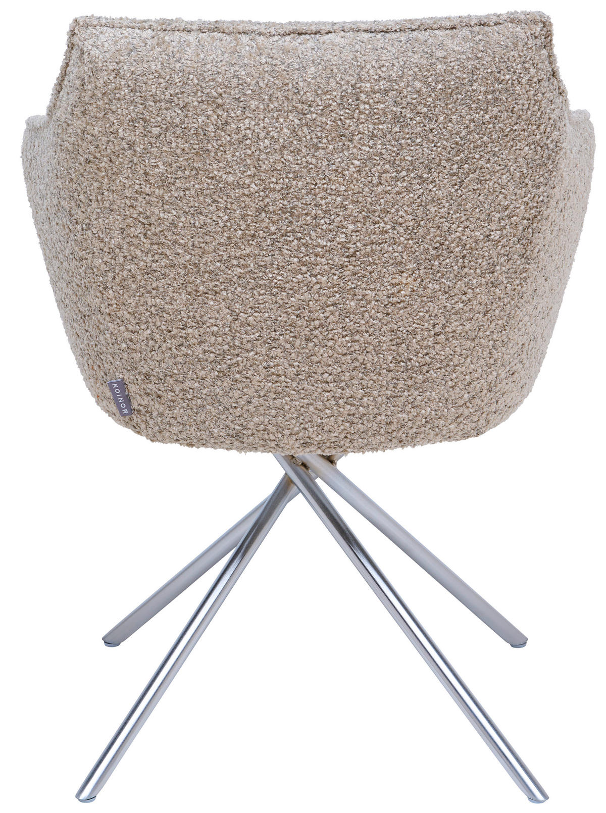 ARMLEHNSTUHL  Typenauswahl, Gestellauswahl, automatische Rückholfunktion, Sitzfläche 320° drehbar, Stoff-/Lederauswahl Chenille  Edelstahlfarben, Sandfarben  - Sandfarben/Edelstahlfarben, Design, Textil/Metall (60/84/67cm) - Koinor