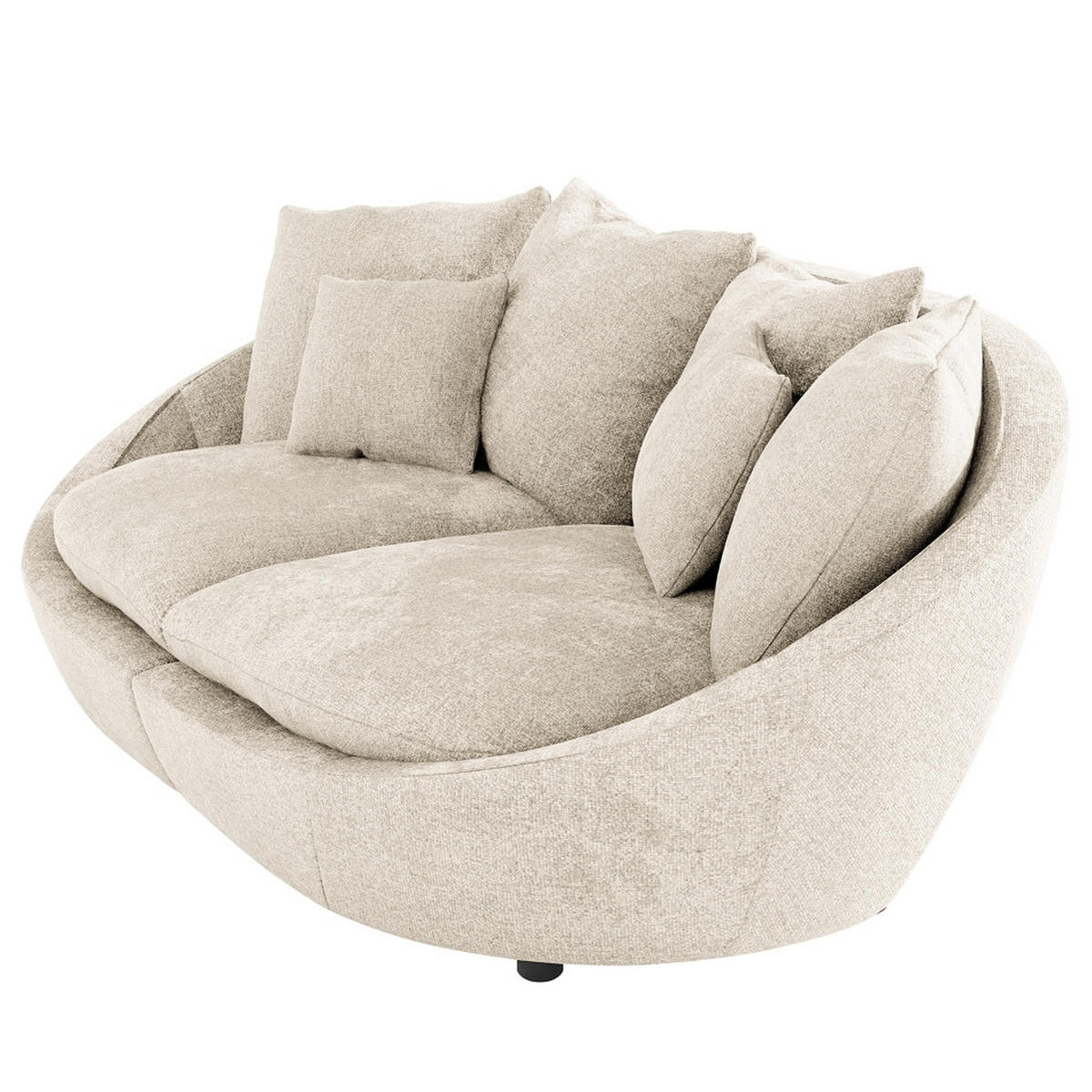 BIGSOFA in Chenille Silberfarben  - Silberfarben/Schwarz, Modern, Kunststoff/Textil (237/87/131cm) - Trendmanufaktur