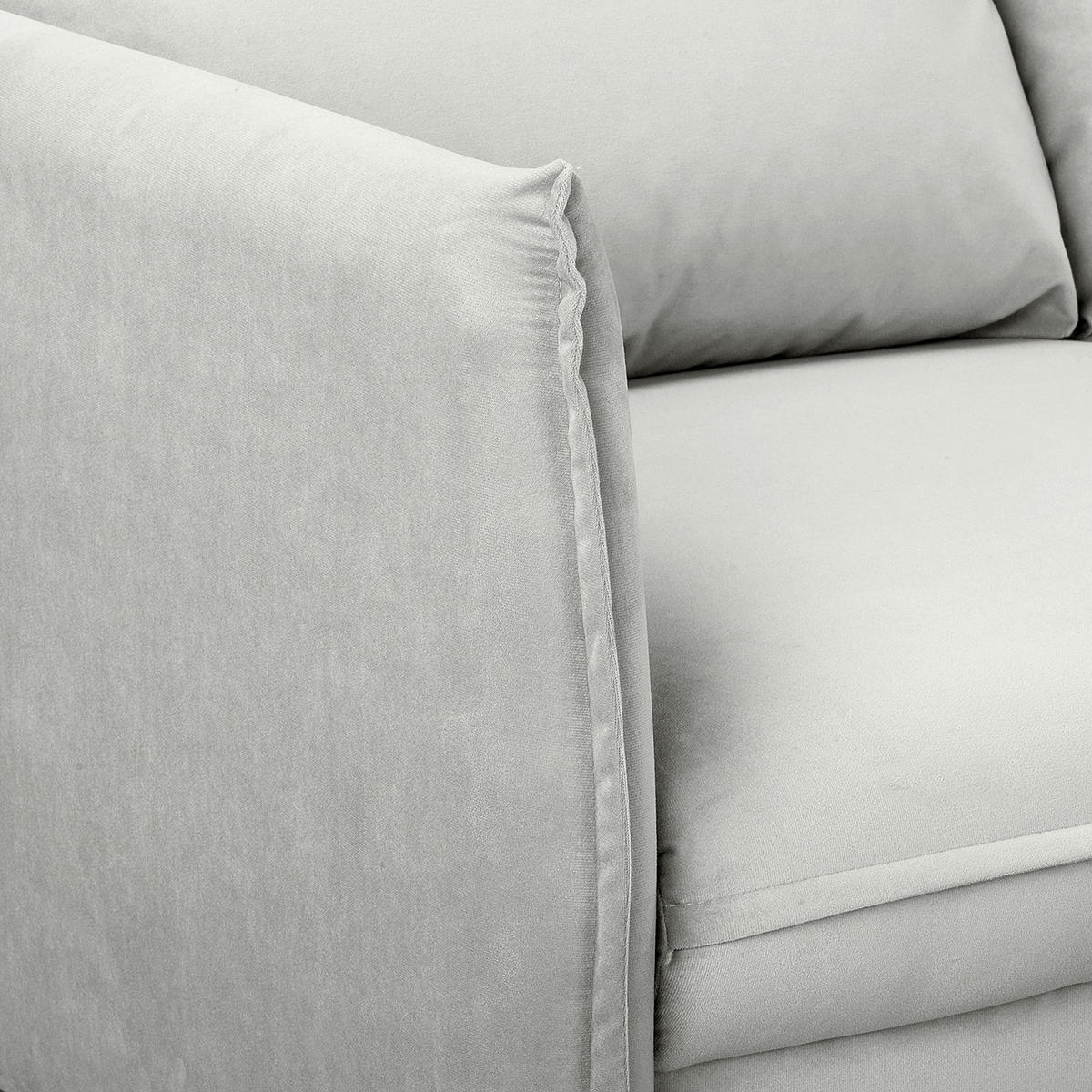 2-SITZER-SOFA JULI in Samt Grau  - Schwarz/Grau, Design, Holz/Textil (138/86/100cm) - P & B