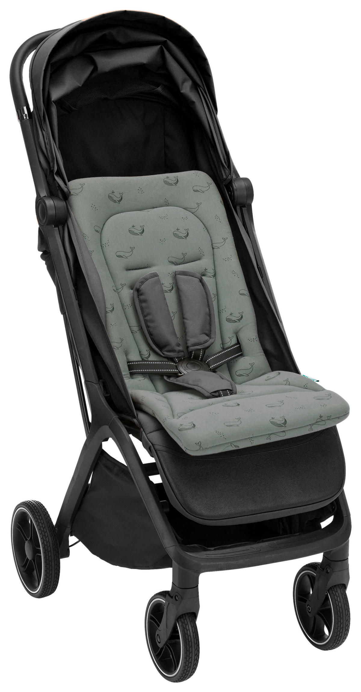 KINDERWAGENEINLAGE - Salbeigrün, Basics, Kunststoff/Textil (30/73cm) - Jimmylee