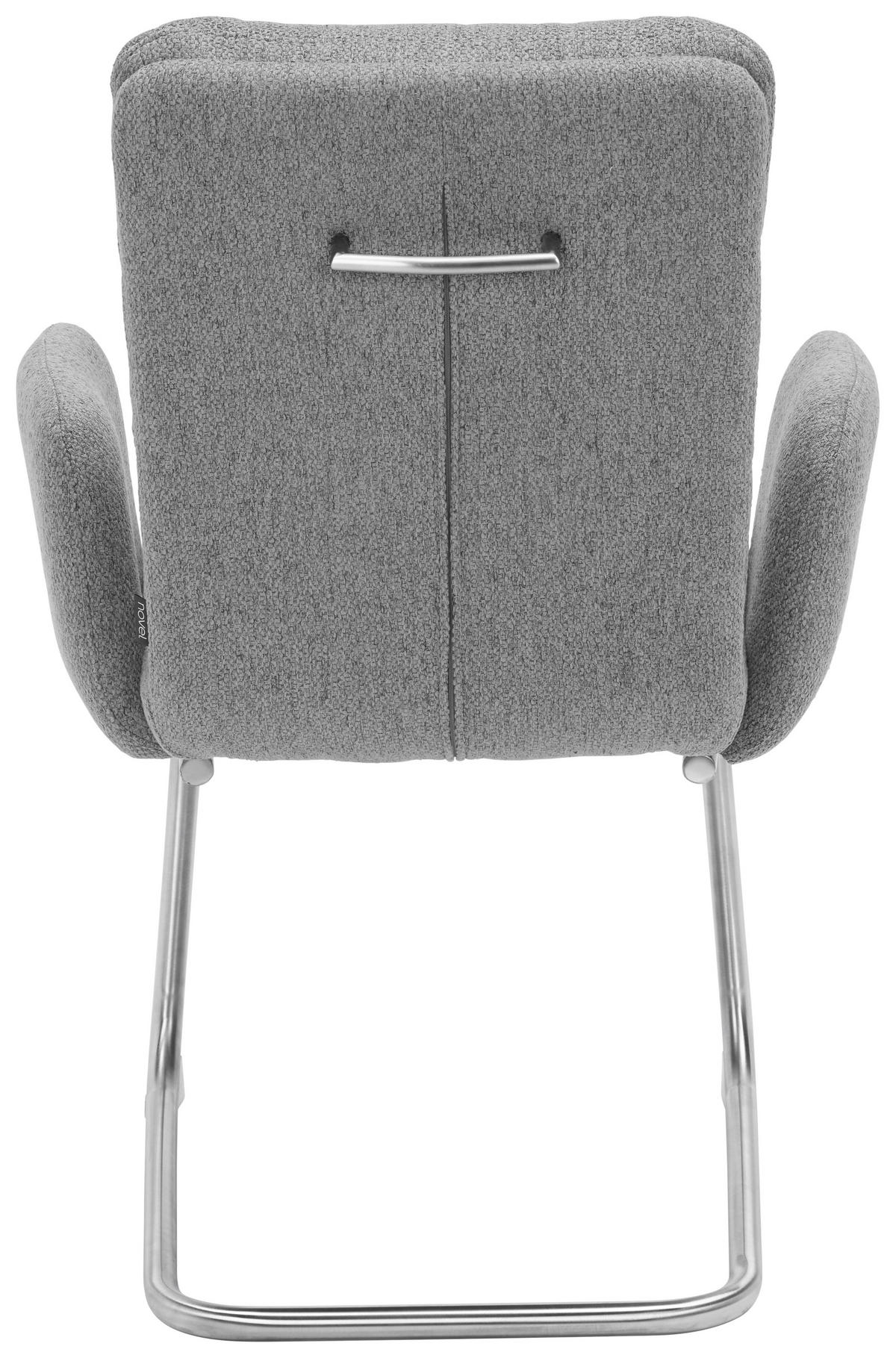 ŽIDLE S PODRUČKAMI, nerezová ocel, tkaná látka, šedá, barvy nerez oceli - šedá/barvy nerez oceli, Design, kov/textil (60/91,5/64,5cm) - Novel