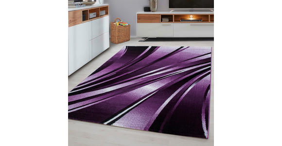FLACHWEBETEPPICH 240/340 cm Parma Schwarz, Weiß, Violett  - Violett/Schwarz, Design, Textil (240/340cm) - Novel