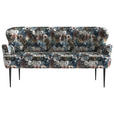 SOFA Jacquard Blau, Rosa, Beige  - Blau/Beige, KONVENTIONELL, Textil/Metall (193/97/87cm) - Cantus