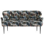 SOFA Jacquard Blau, Rosa, Beige  - Blau/Beige, KONVENTIONELL, Textil/Metall (193/97/87cm) - Cantus