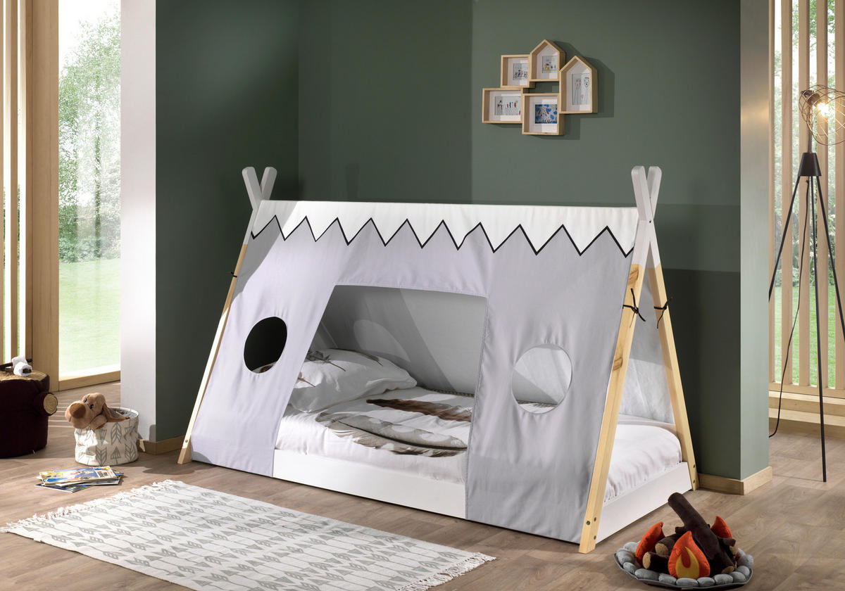 Montessori-Bett Rollrost 90/200 cm  - Naturfarben/Weiß, MODERN, Holz (90/200cm) - MID.YOU