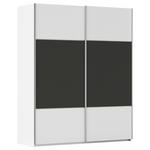 SCHWEBETÜRENSCHRANK 181/223/68 cm 2-türig Graphitfarben, Weiß  - Alufarben/Graphitfarben, KONVENTIONELL, Holzwerkstoff/Metall (181/223/68cm) - Novel