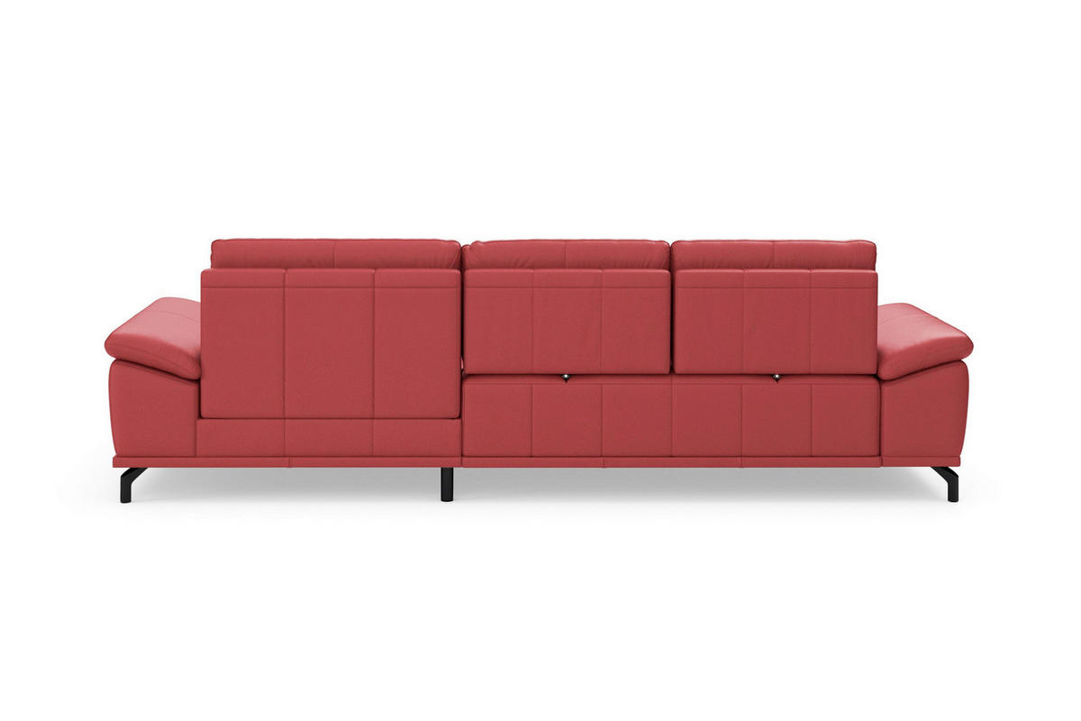 ROHOVÁ SEDAČKA, kůže, červená - černá/červená, Basics, kov/kůže (301/176cm) - Sit & More