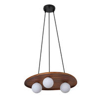 HÄNGELEUCHTE 50/38,5/150 cm   - Akaziefarben, Basics, Glas/Holz (50/38,5/150cm) - Osram