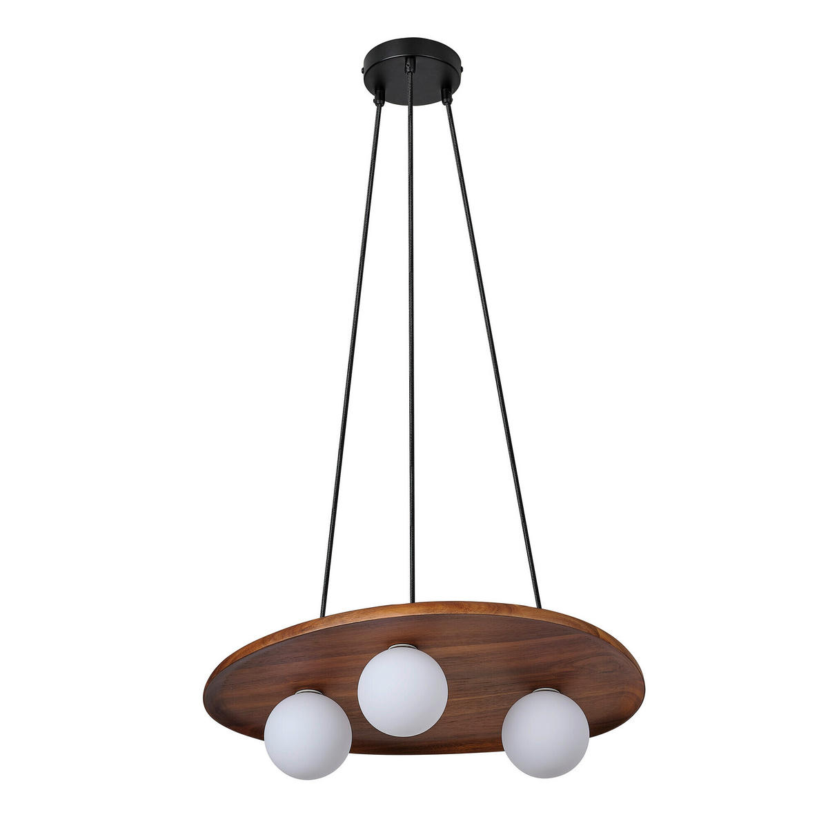 HÄNGELEUCHTE 50/38,5/150 cm   - Akaziefarben, Basics, Glas/Holz (50/38,5/150cm) - Osram