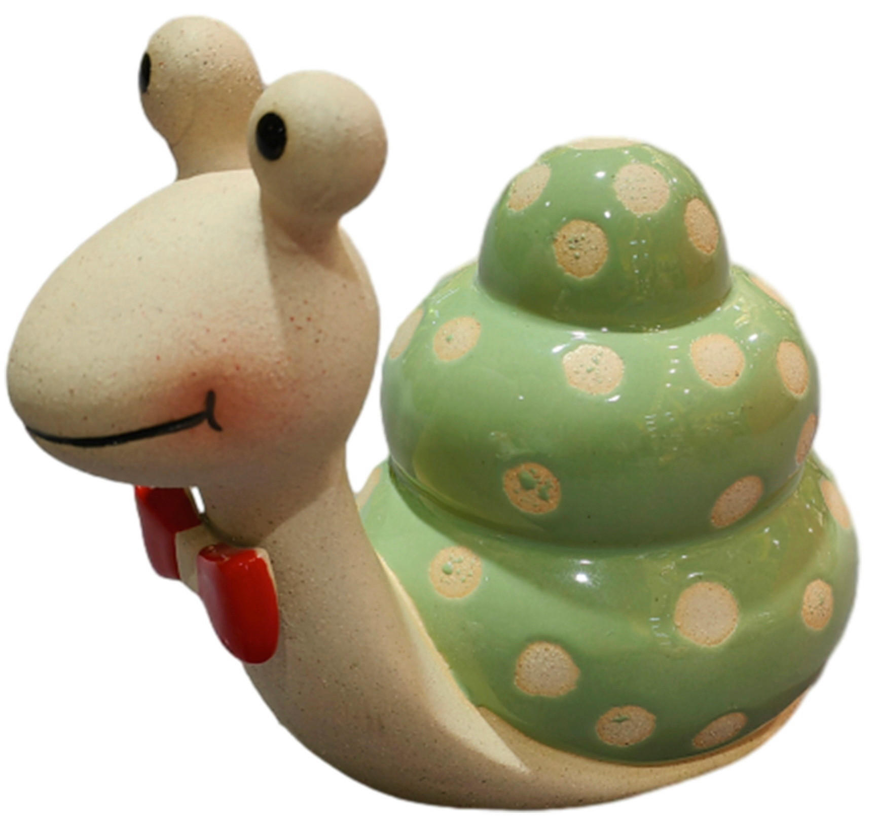 Melc Decorativ - crem/verde, Lifestyle, ceramică (12,3/17,2/10,2cm)