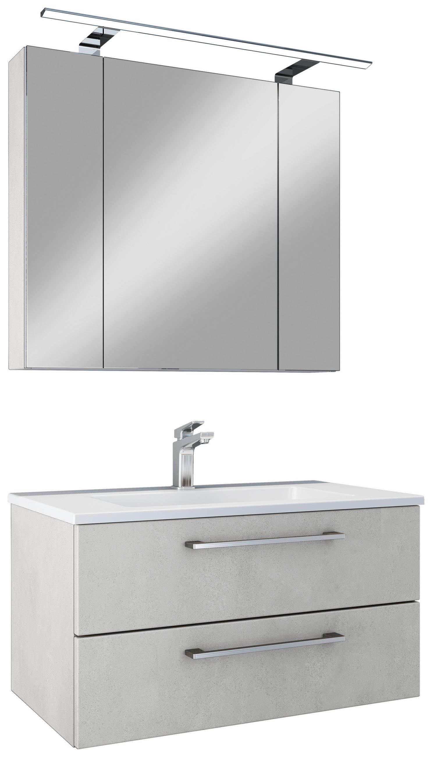 BADEZIMMER 4-teilig  in 82,2 cm  - Sandfarben/Chromfarben, Basics, Glas/Keramik (82,2cm)