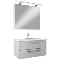 BADEZIMMER 4-teilig  in 82,2 cm  - Sandfarben/Chromfarben, Basics, Glas/Keramik (82,2cm)