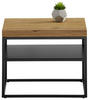COUCHTISCH Eiche massiv quadratisch 50/50/40 cm  - Schwarz, Design, Holz/Metall (50/50/40cm) - Novel