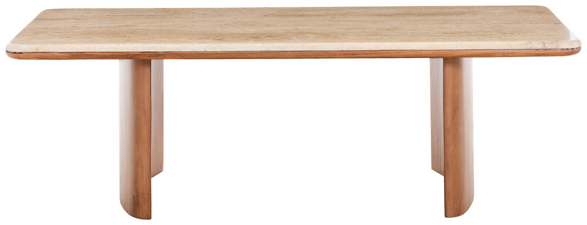 COUCHTISCH Akazie massiv rechteckig Walnussfarben  - Walnussfarben, Design, Holz/Stein (130/65/40cm) - Livetastic