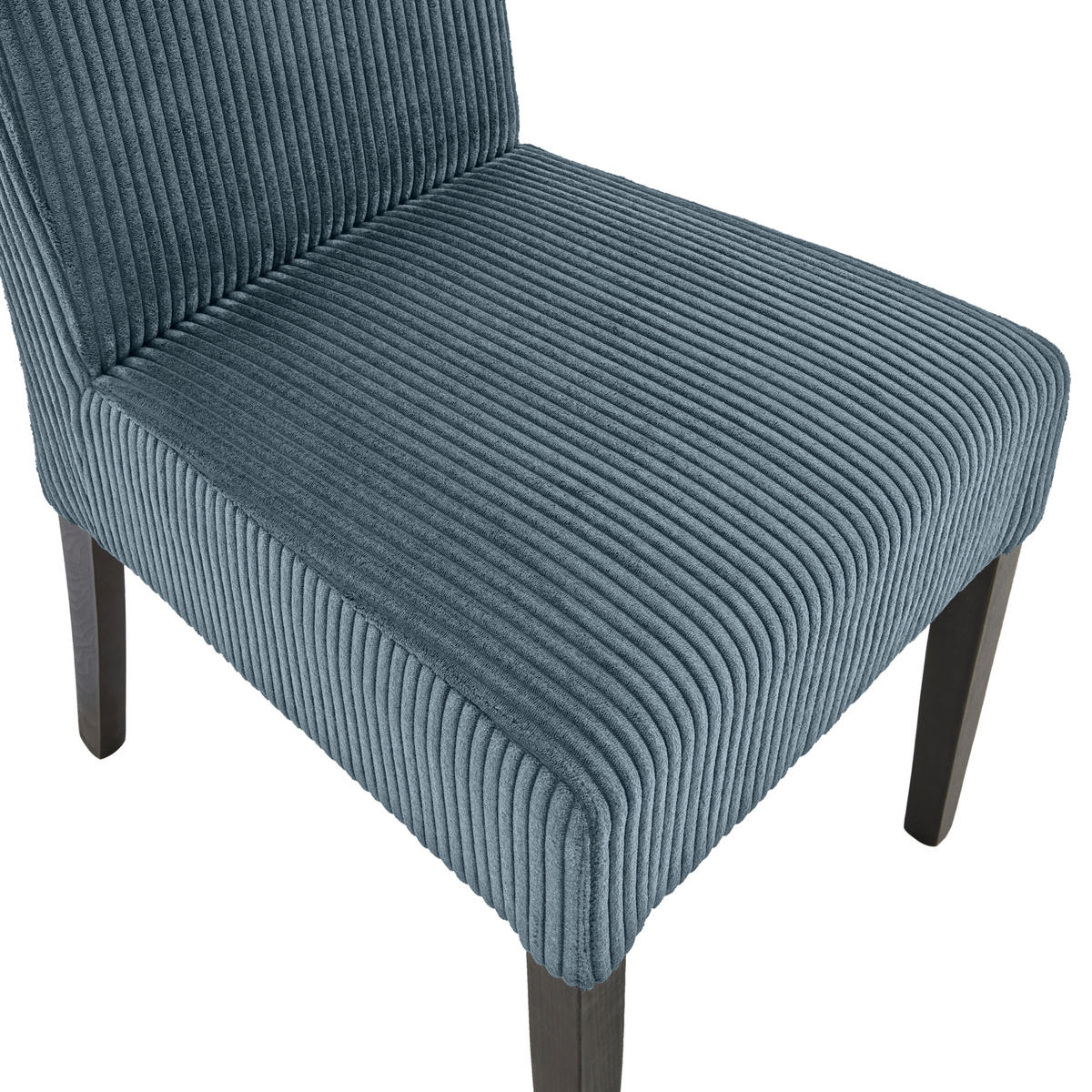 STUHL Webstoff Blau Buche massiv  - Blau/Wengefarben, MODERN, Holz/Textil (48/95/62cm)