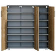 SCHUHSCHRANK 120/120/38 cm  - Wildeiche/Anthrazit, Basics, Holzwerkstoff/Kunststoff (120/120/38cm) - Moderano