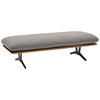 HOCKERBANK in Holz, Textil Hellgrau  - Hellgrau/Schwarz, Design, Holz/Textil (150/43/60cm) - Dieter Knoll