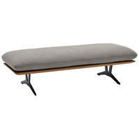 HOCKERBANK in Holz, Textil Hellgrau  - Hellgrau/Schwarz, Design, Holz/Textil (150/43/60cm) - Dieter Knoll