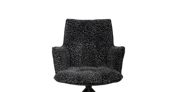 ARMLEHNSTUHL  Stoffauswahl, Sitzfläche 360° drehbar, automatische Rückholfunktion Jacquard  - Schwarz/Grau, Design, Textil/Metall (59/89.5/63cm) - Novel