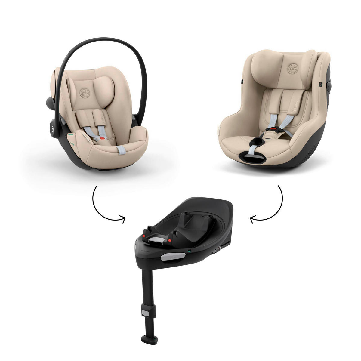 BABYSCHALE  Cloud G3 Almond Beige Almond Beige  - Beige, Basics, Kunststoff/Textil (68-72/43,5/35,5-59,5cm) - cybex GOLD