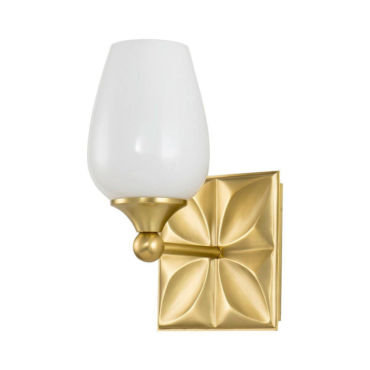 WANDLEUCHTE Quintiesse 26,7/15,2/17,8 cm  - Messingfarben, KONVENTIONELL, Glas/Metall (26,7/15,2/17,8cm) - Elstead Lighting