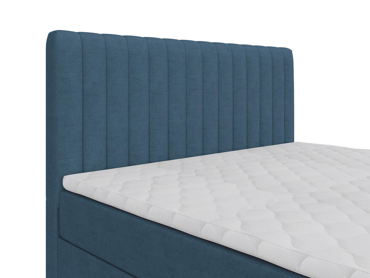 BOXBETT 140/200 cm  Blau  - Blau/Schwarz, Basics, Kunststoff/Textil (140/200cm) - Carryhome