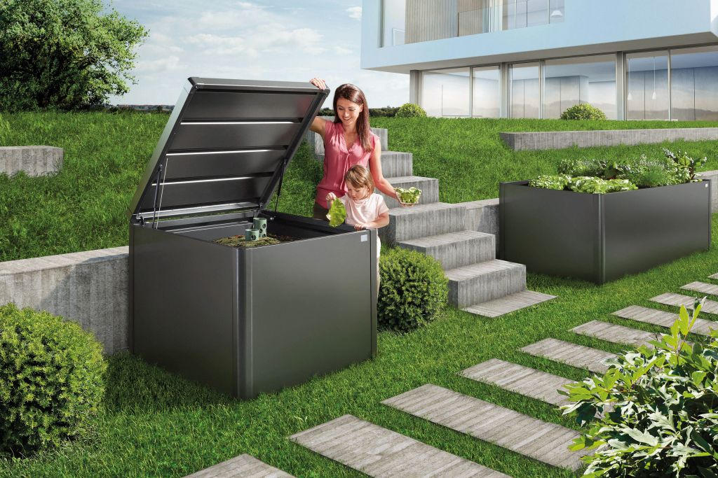 KOMPOSTER 102/84/102 cm  - Dunkelgrau, Basics, Metall (102/84/102cm) - Biohort