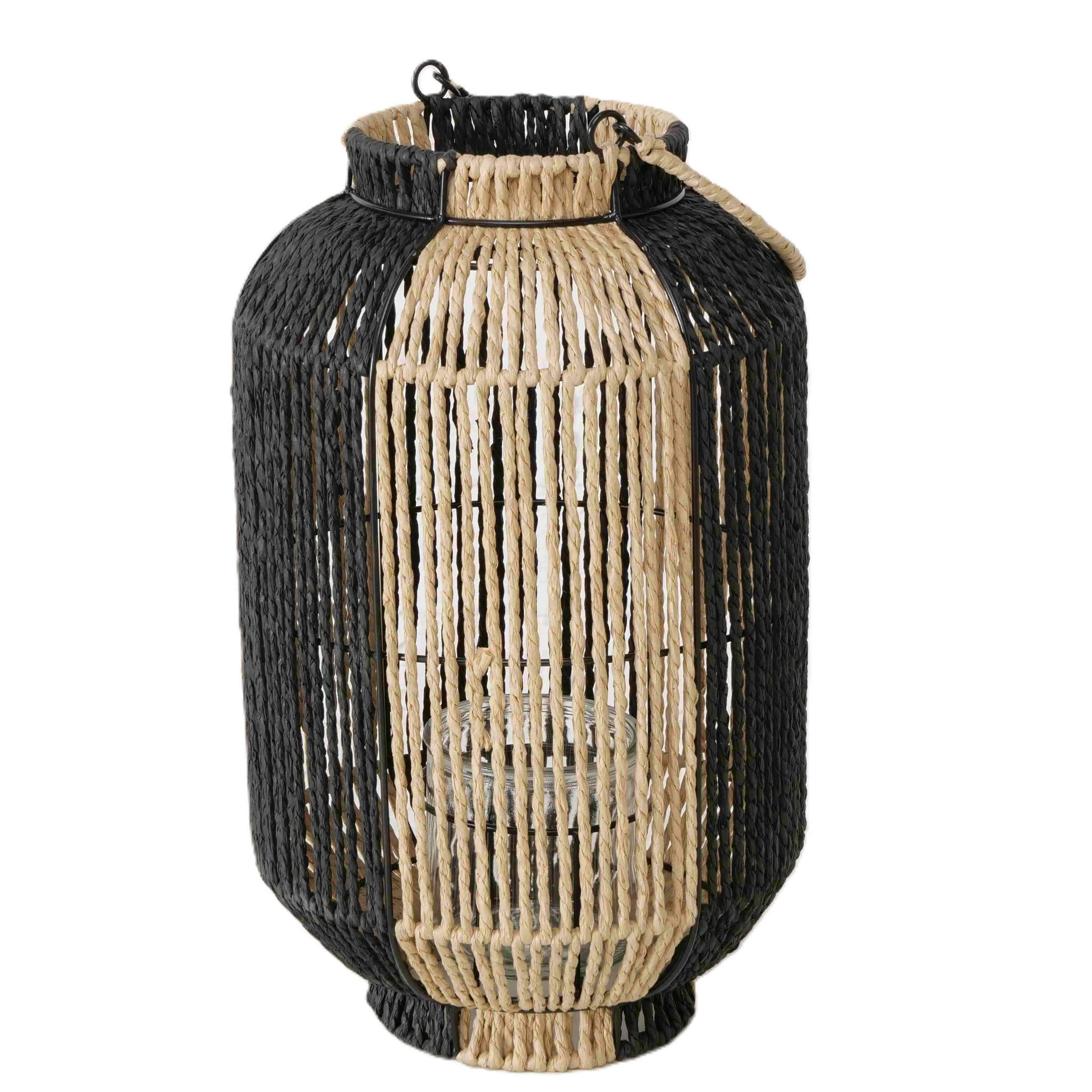 WINDLICHT Naturfarben, Schwarz 25/40 cm  - Schwarz/Naturfarben, Basics, Holz/Metall (25/40cm) - Boltze Home