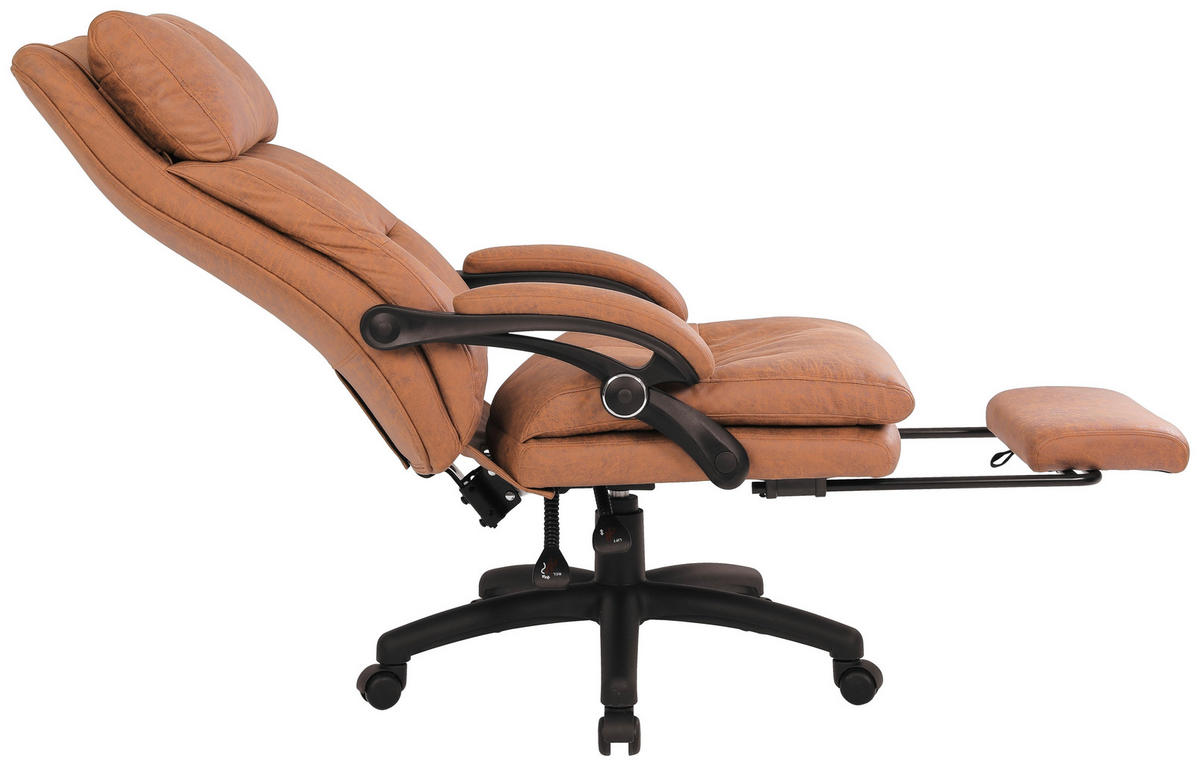 CHEFSESSEL Mikrofaser Braun  - Schwarz/Braun, LIFESTYLE, Holz/Kunststoff (66/116-124/71,5cm) - Livetastic
