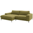 ECKSOFA  in Flachgewebe Hellgrün Rücken echt  177/253 cm  - Schwarz/Hellgrün, Design, Textil/Metall (177/253cm) - Dieter Knoll