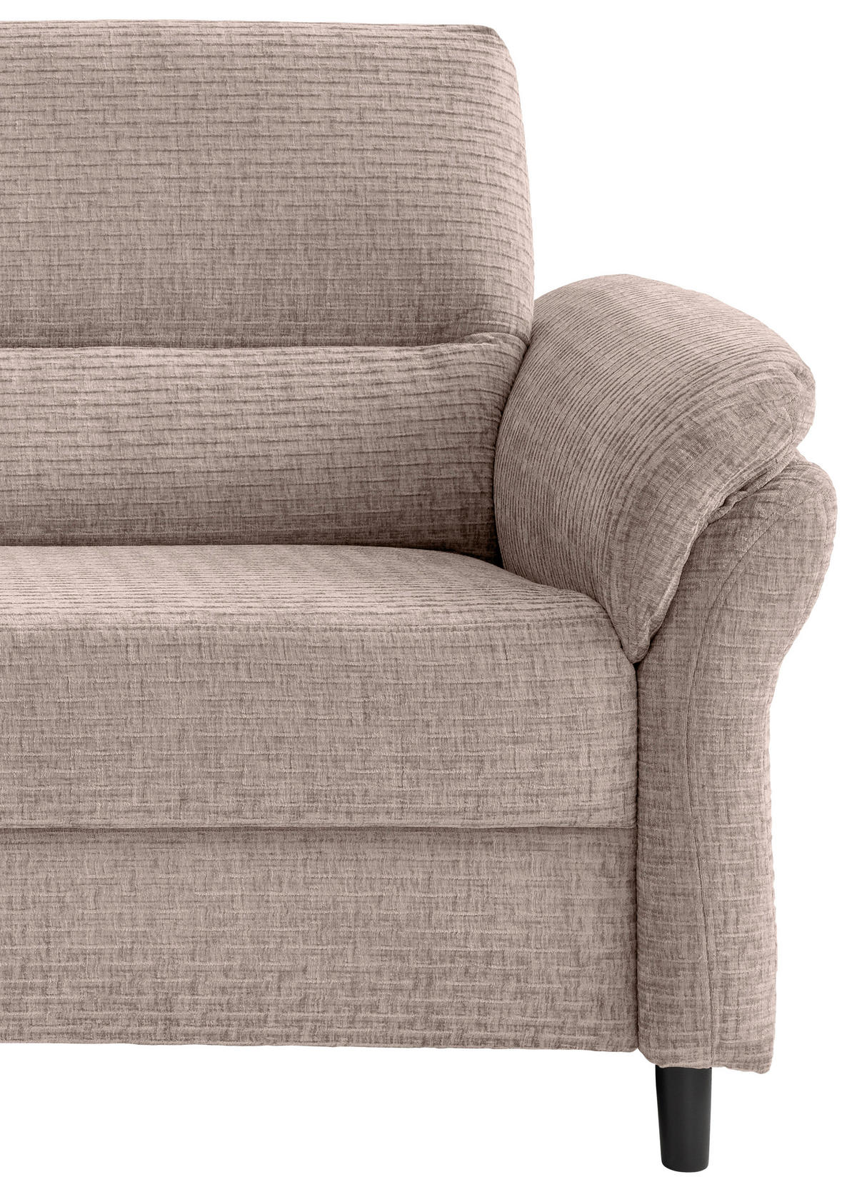 2-SITZER-SOFA in Mikrofaser Beige  - Beige/Schwarz, Modern, Holz/Textil (147/90/89cm) - Livetastic